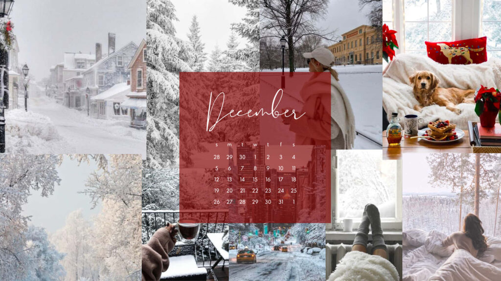 Cozy December Calendar Wallpaper: Winter Scenes & Holiday Vibes