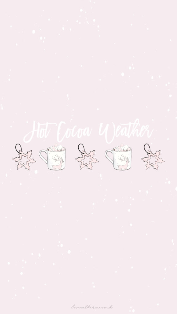 Hot Cocoa Weather Phone Wallpaper: Cozy Winter Design
