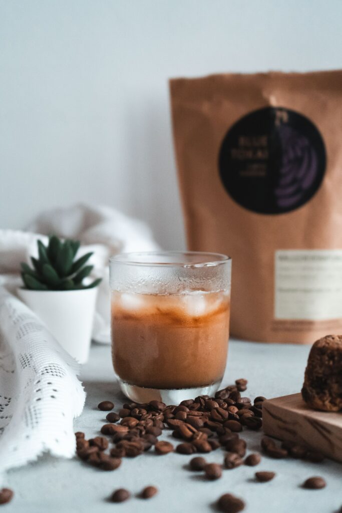 Cozy Iced Coffee Wallpaper: Beans, Plants & Relaxing Ambiance