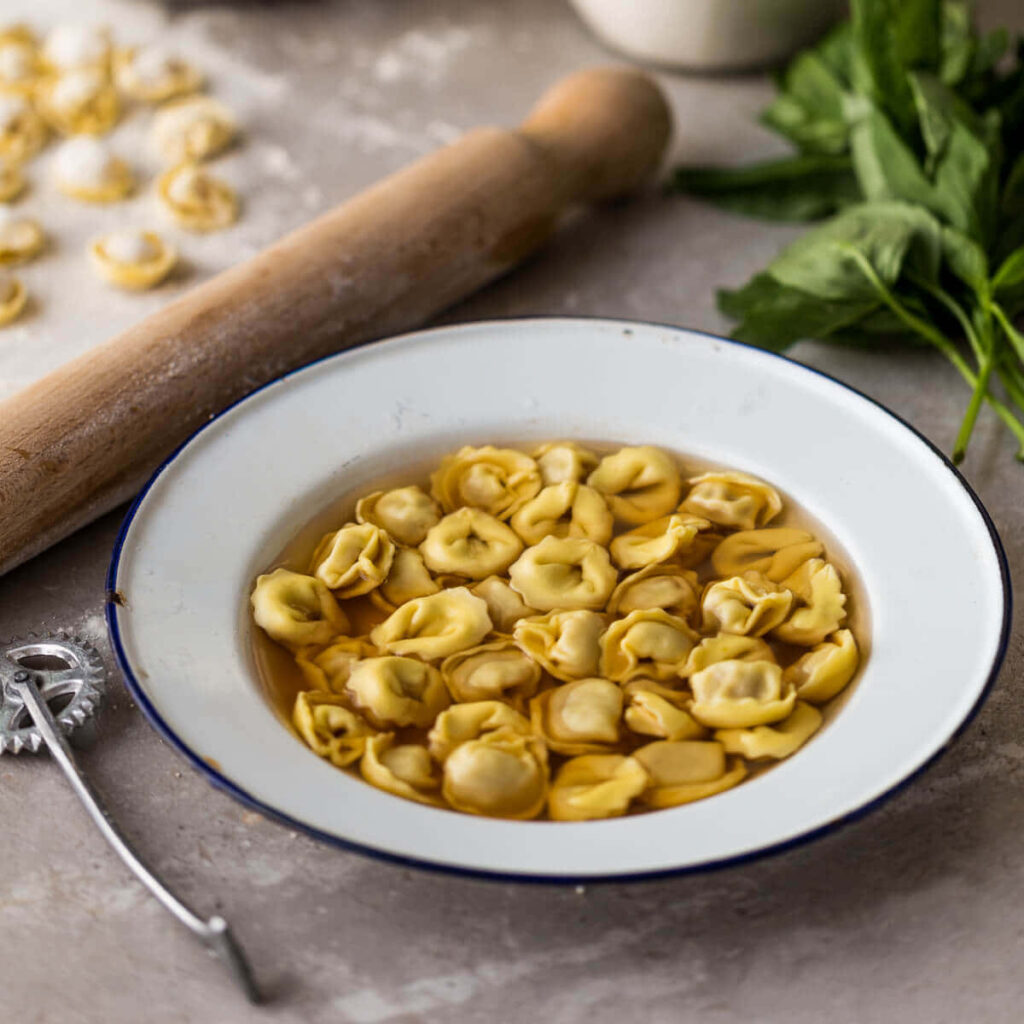 Cozy Kitchen Wallpaper: Tortellini In Brodo with Rustic Accents