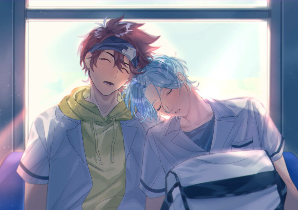 Cozy Langa & Reki Wallpaper: Serene Sleep Scene from Sk8 The Infinity