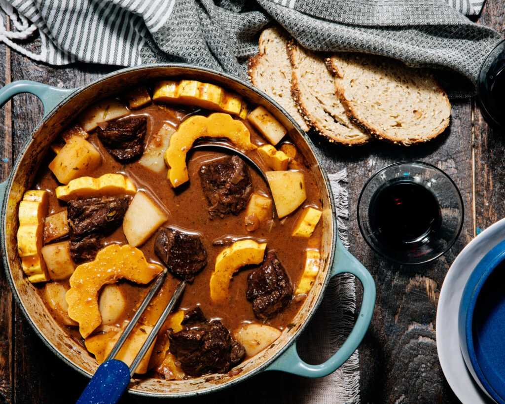 Warm Mushroom Beef Bourguignon: Hearty Recipe Wallpaper Background