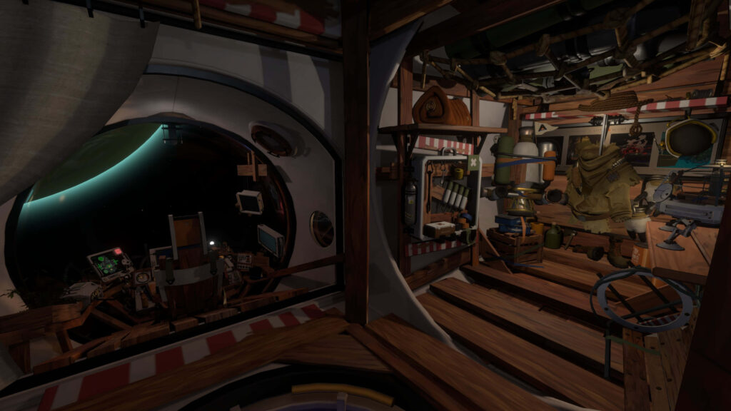 Cozy Outer Wilds Wallpaper: Rustic Interior with Space View