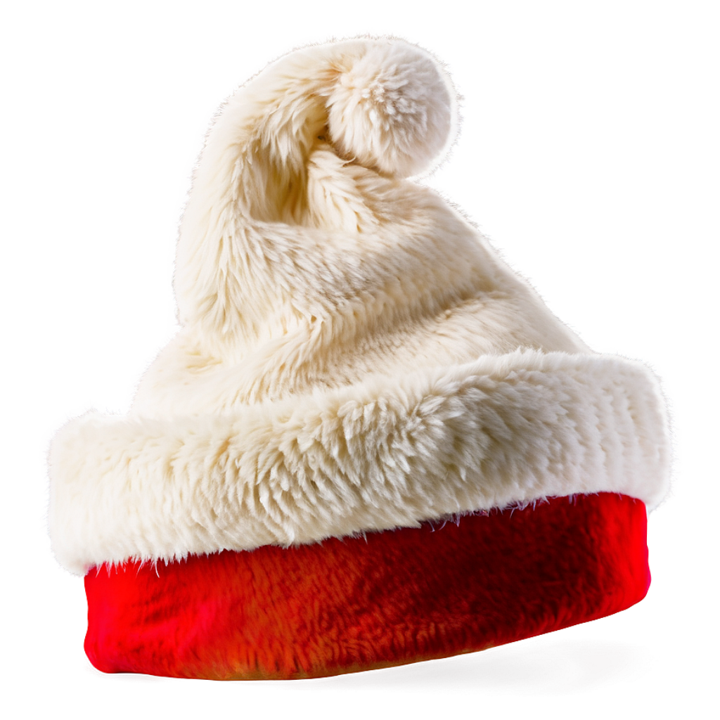 Cozy Plush Santa Hat Wallpaper - Festive Red & White Background