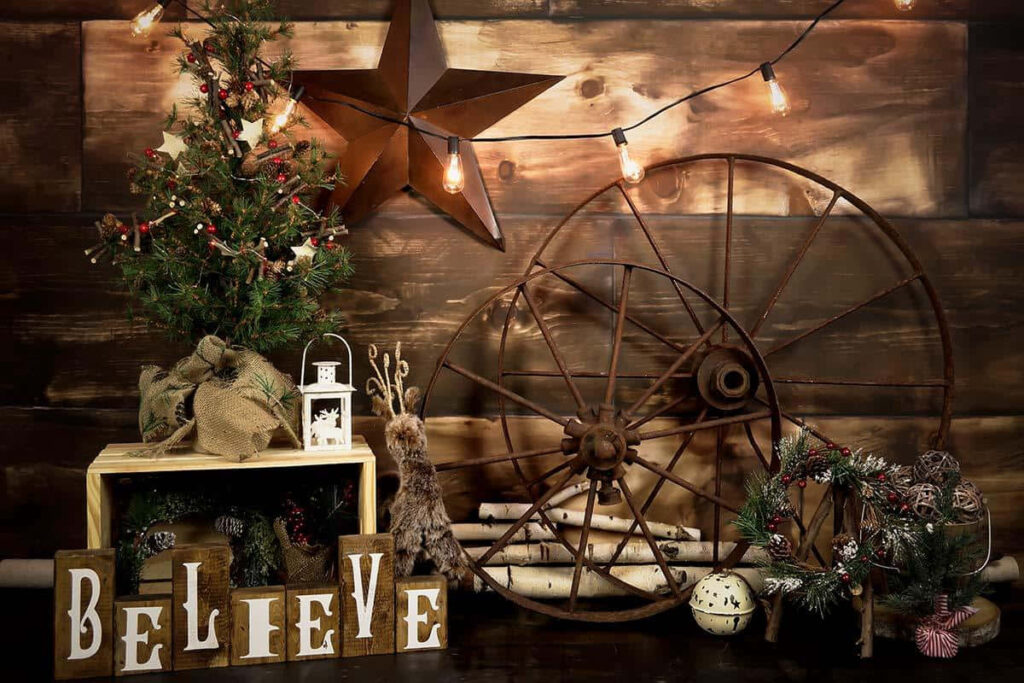 Rustic Farmhouse Christmas Wallpaper: Cozy Decor & Warm Glow
