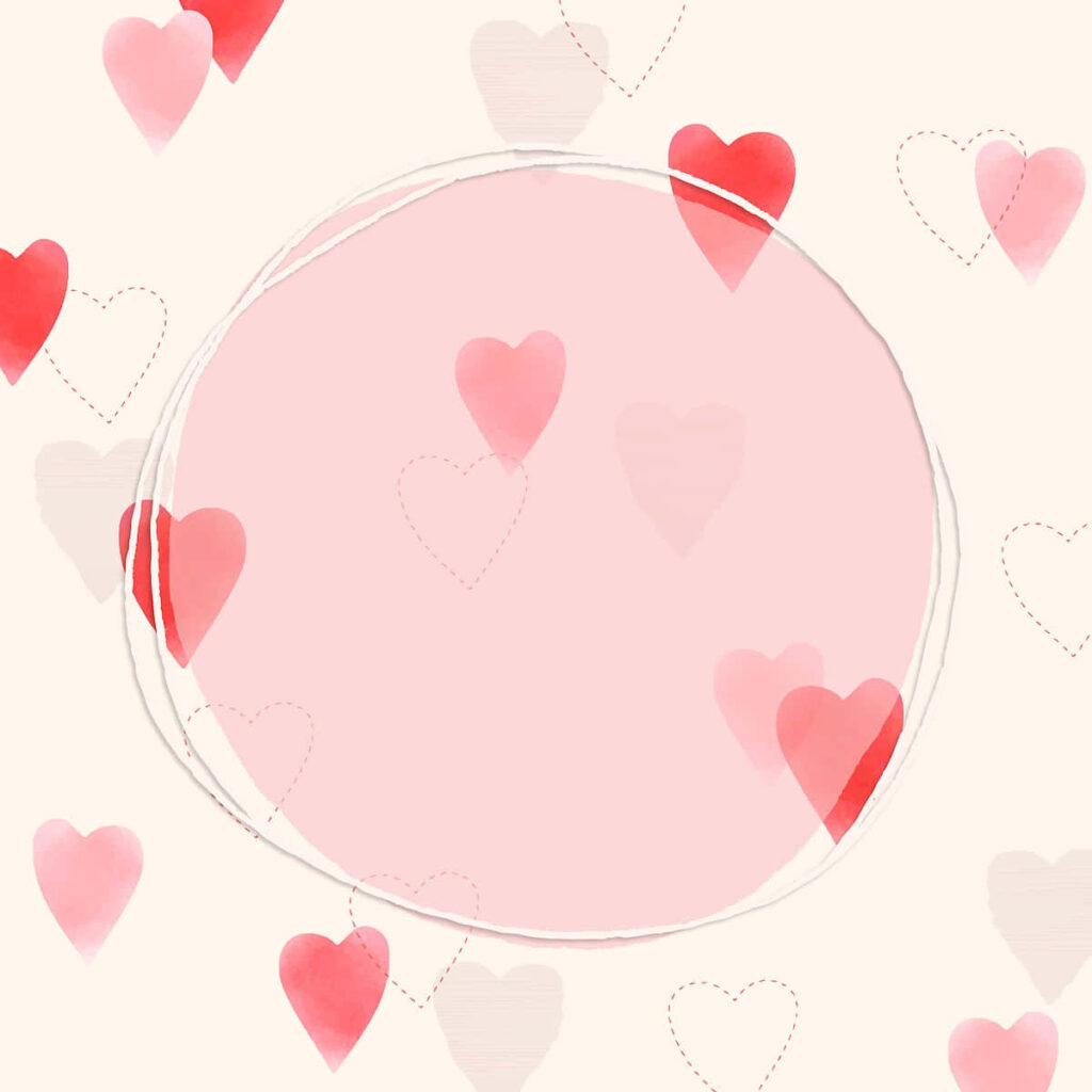 “Cozy Valentine Wallpaper: Soft Pink Circle & Heart Design”