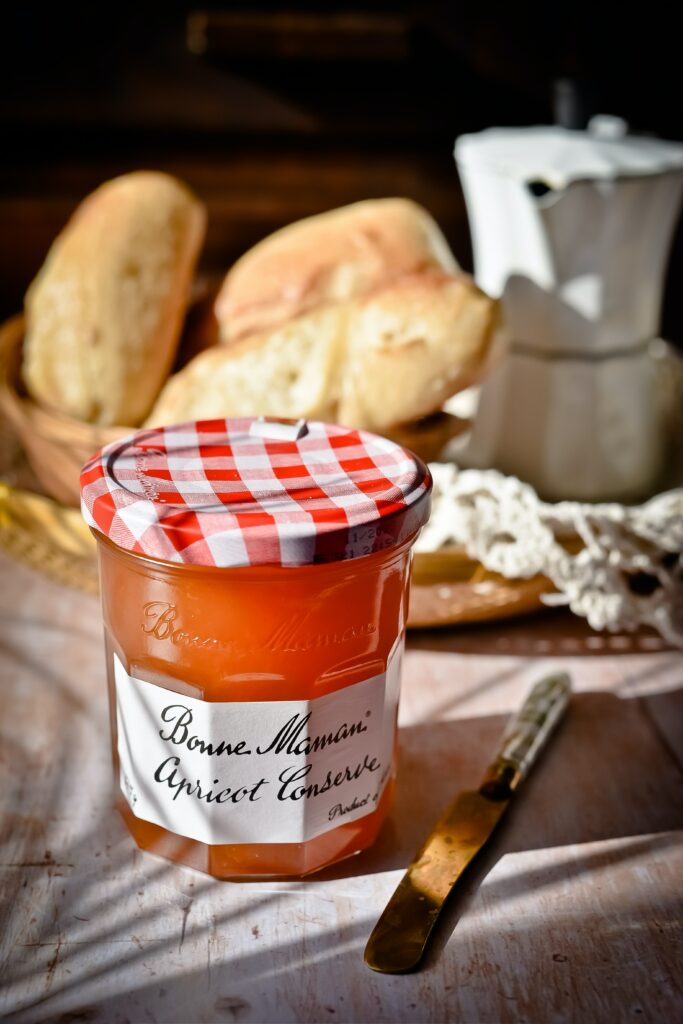 Aesthetic Wallpaper: Bonne Maman Apricot Conserve & Cozy Tea Set