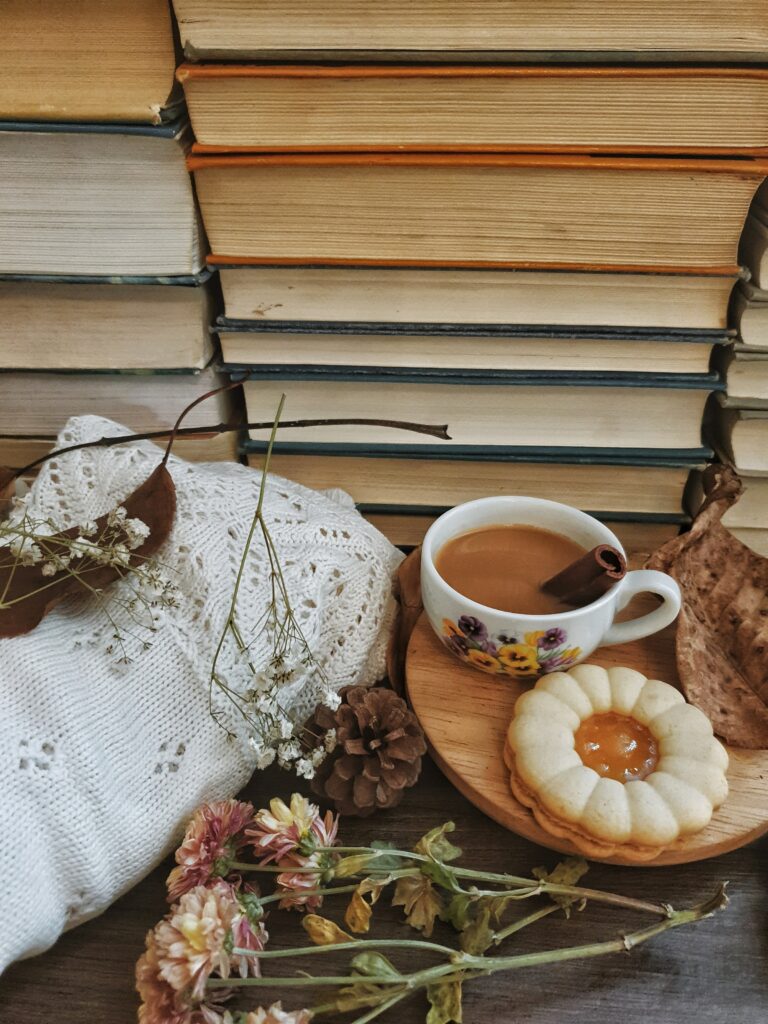 Cozy Wallpaper: Coffee, Cookies, Books & Autumn Vibes