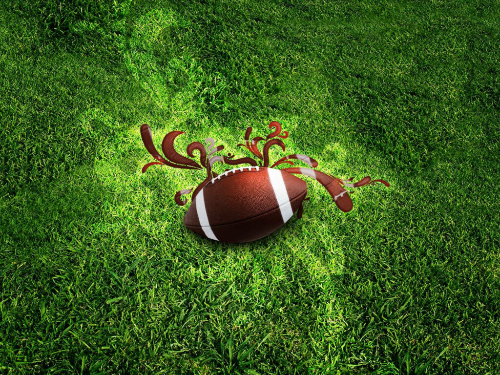 Playful and Unique: A Stunning Crab-Designed Cool Football Adorns the Lush Green Grass in Daylight Wallpaper