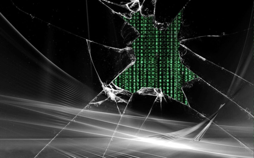 The Matrix Unveiled: Broken Screen Wallpaper