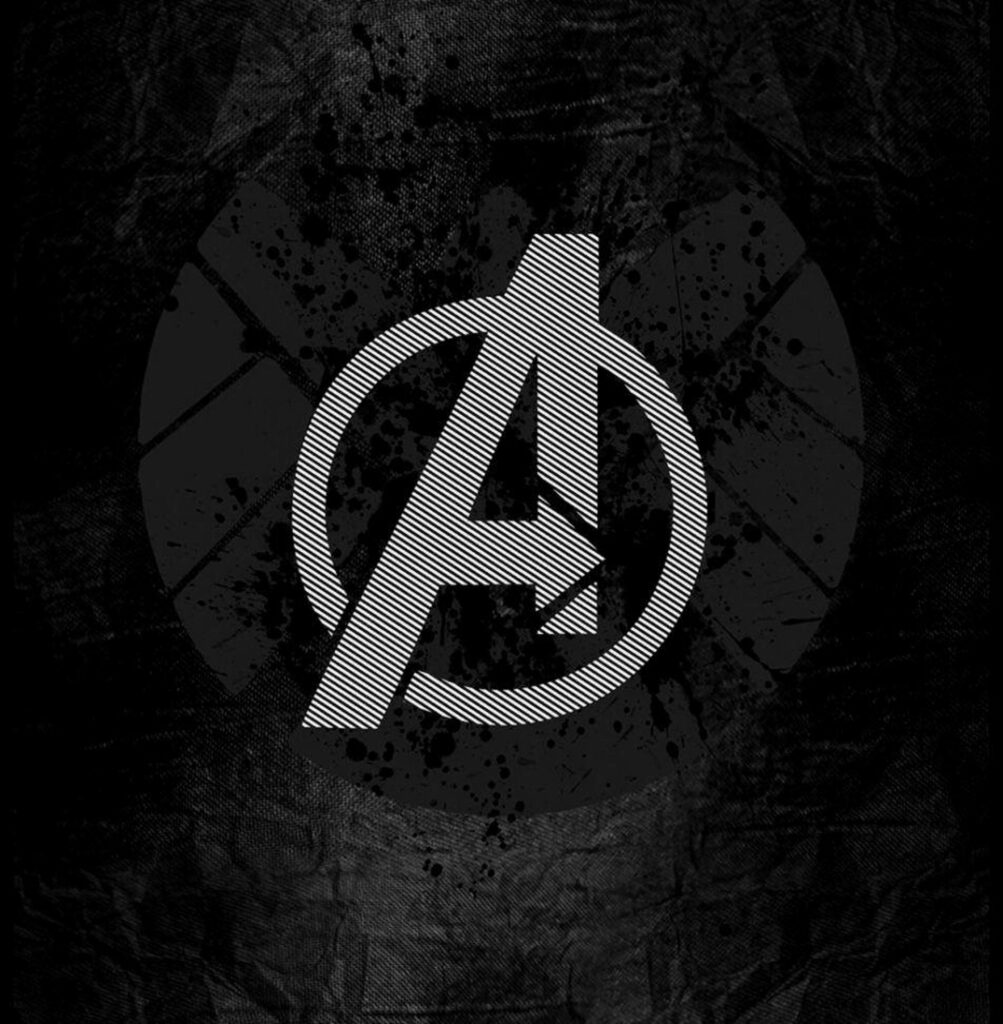 Cracked Circle Android Rendering: The Avengers Logo Unveiled on a Darkened Grayish Background Wallpaper