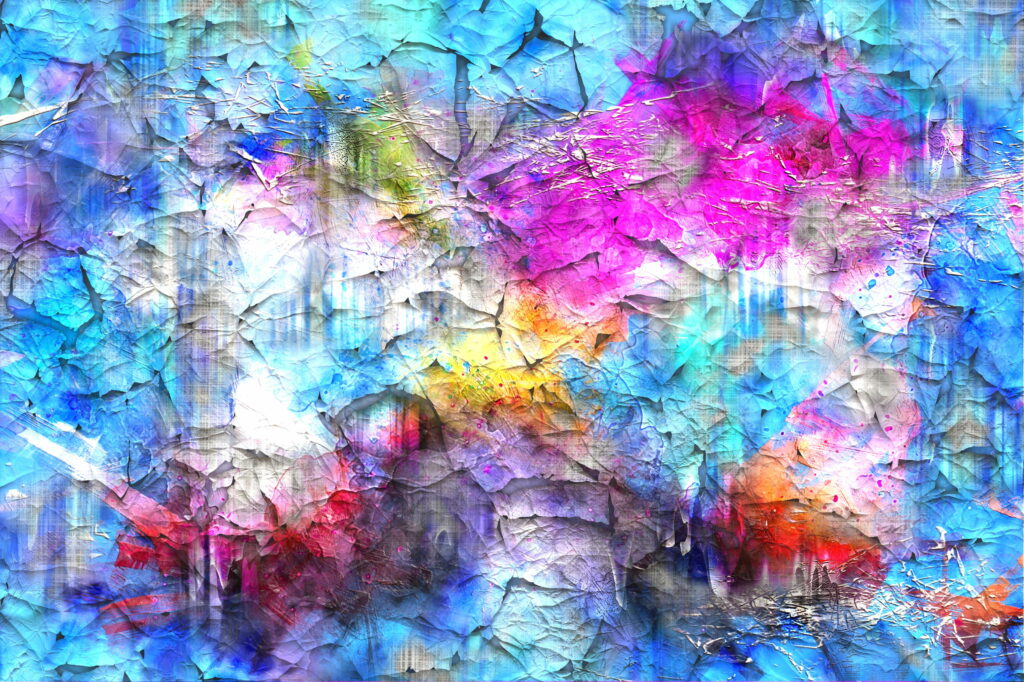 Crackled Watercolor: A Vibrant Vintage Abstract Art for 4K Wallpaper Background Photo