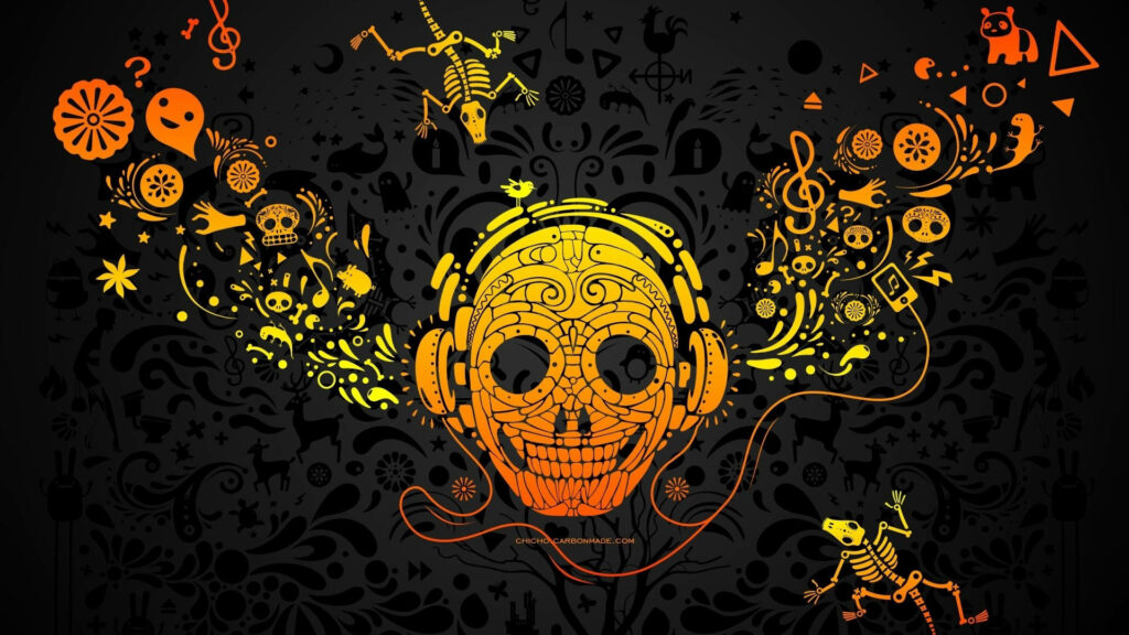 1920x1080 1080p Full HD Beats of the Afterlife: A Eye-popping Mexican Skull Art Wallpaper