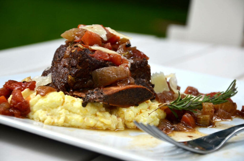 Delectable Polenta & Short Ribs Wallpaper: Hearty Culinary Delight