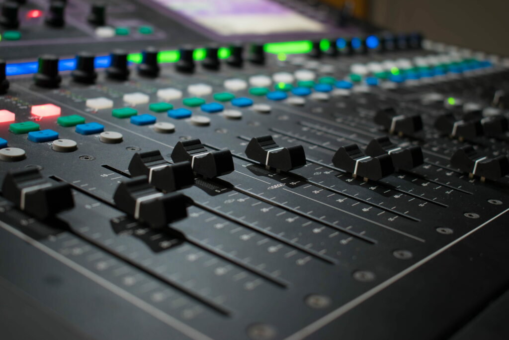 Mixing Music in the Sound Studio: A Wallpaper Background Photo