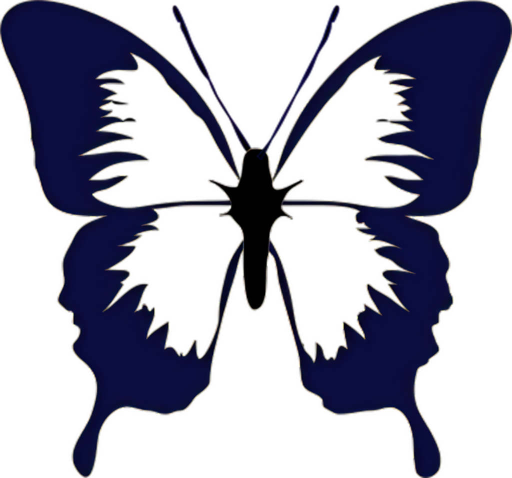Blue Butterfly Silhouette Wallpaper: Nature Meets Human Essence