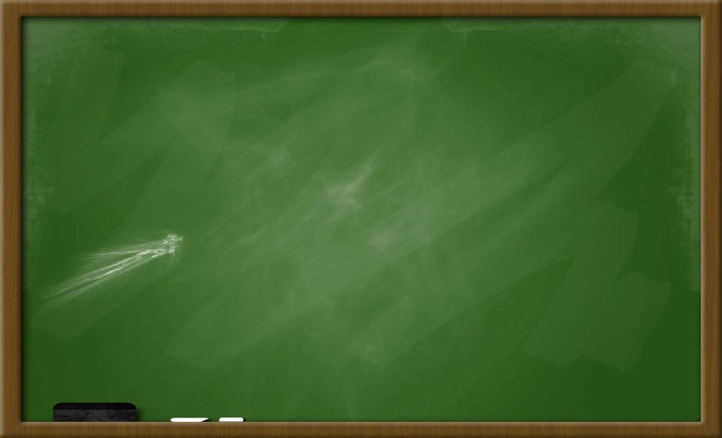 Wood-framed green chalkboard with chalk dust eraser and white light trail on academic background Wallpaper