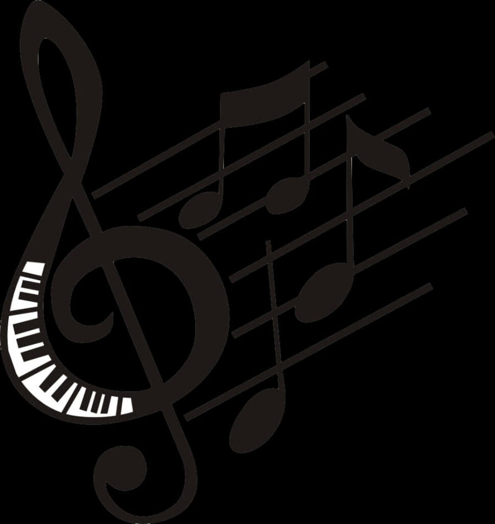 Creative Musical Wallpaper: Treble Clef & Piano Keys Design
