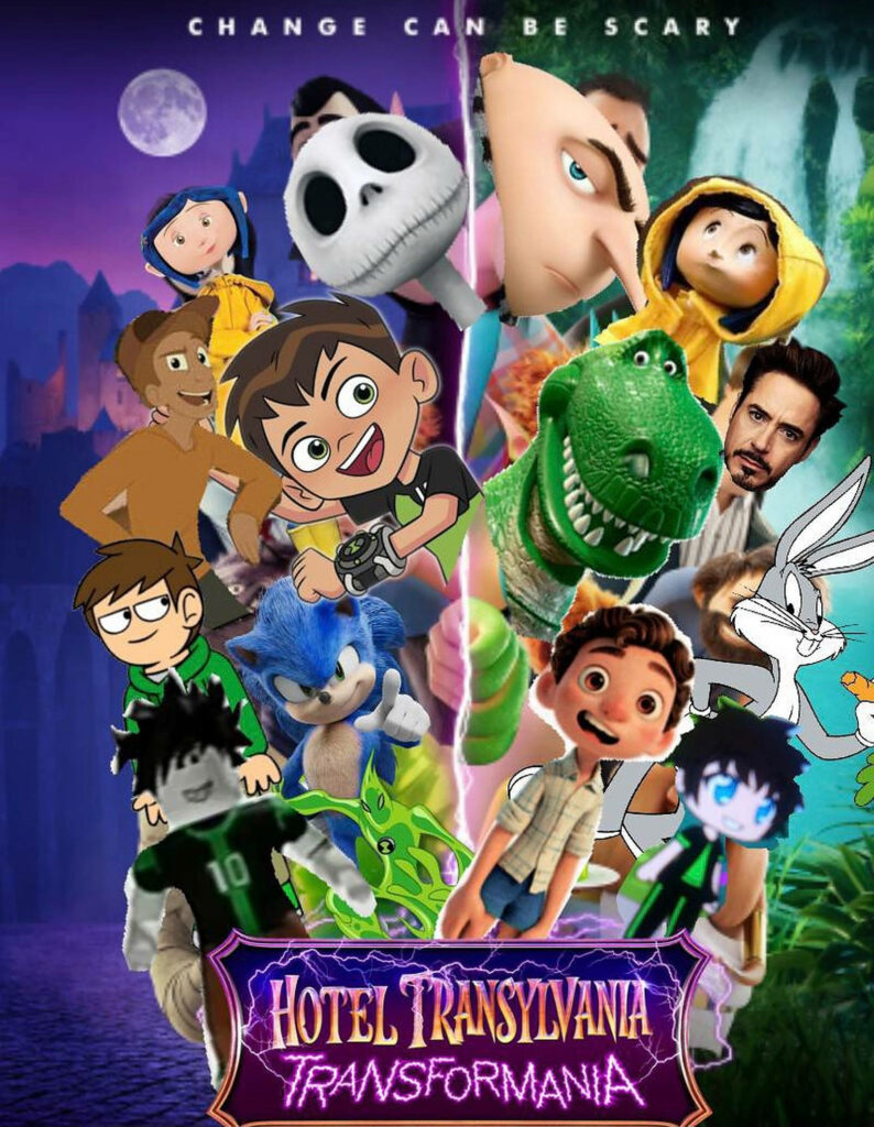 Creative Parody Wallpaper: Hotel Transylvania & Iconic Character Crossover