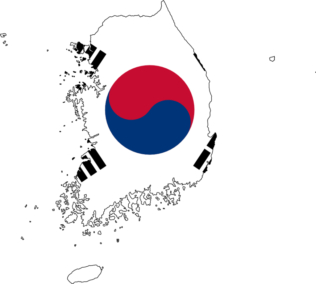 South Korea Outline Wallpaper: National Flag Design Background