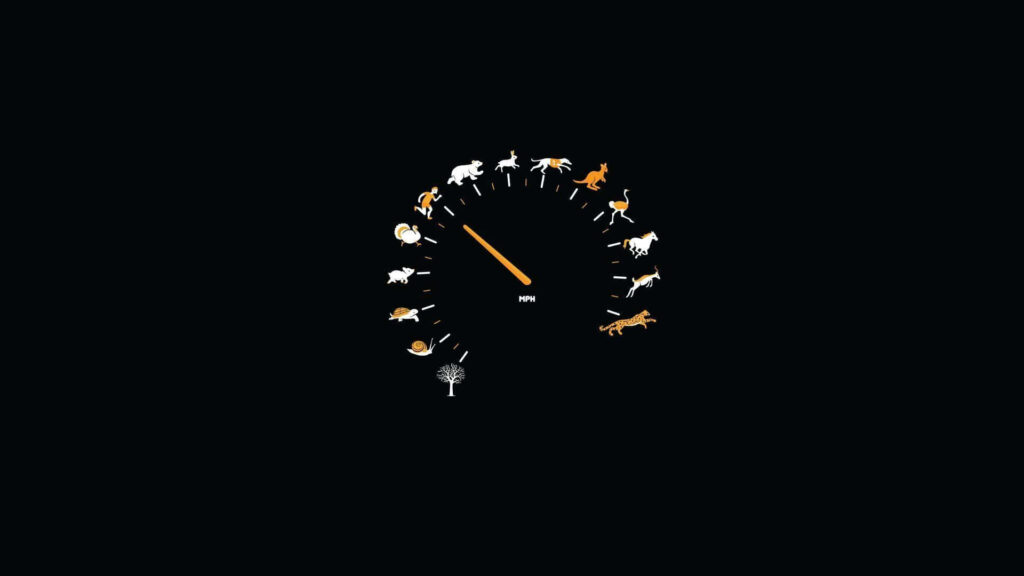 Creative Speedometer Wallpaper with Animals & Evolution on Black