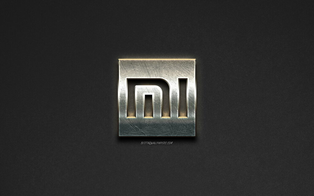 Steel-inspired Creative Art: Embodying Xiaomi's Emblem in a Gray Stone Background Wallpaper