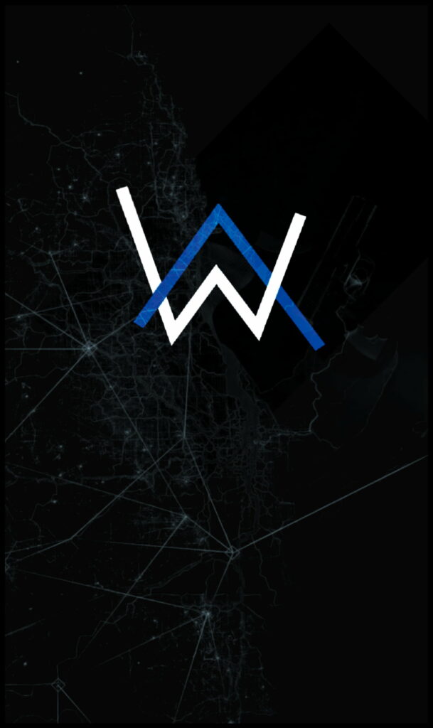 Dark and Creative: Alan Walker Logo in Stunning Blue HD Phone Wallpaper by PicsArt