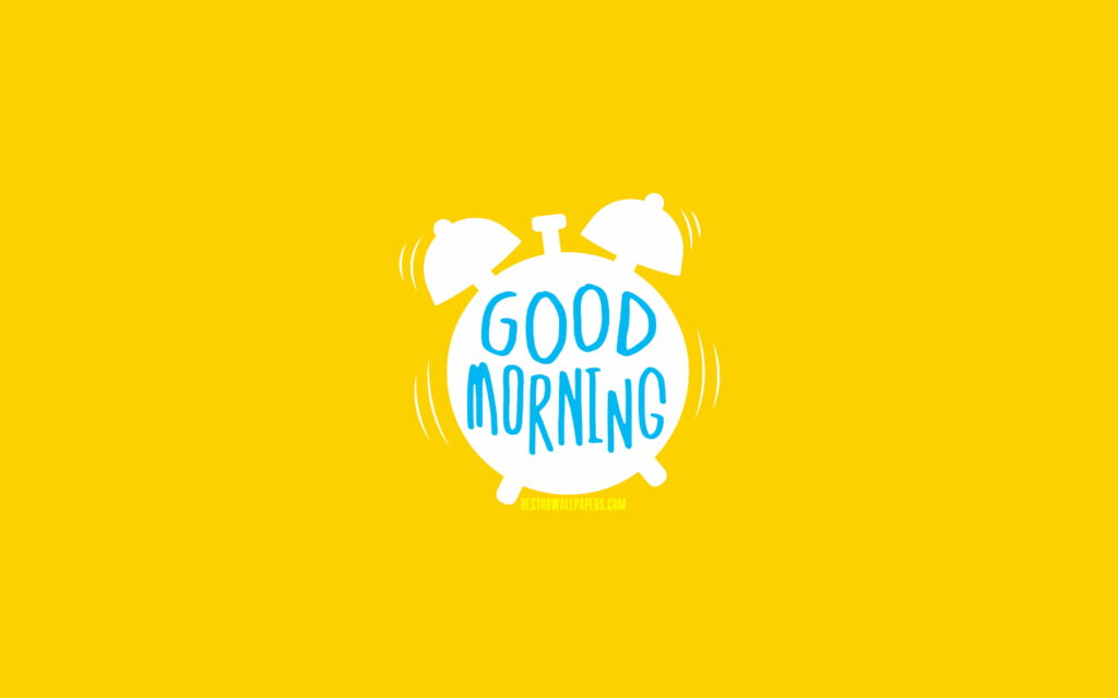 Sunrise Serenity: Vibrant Yellow Minimalism for Good Morning Inspiration Wallpaper