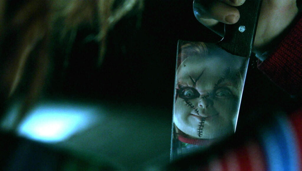 Sinister Play: A Chucky-Inspired, Creepy Childhood Reflection in HD Wallpaper Horror Photo