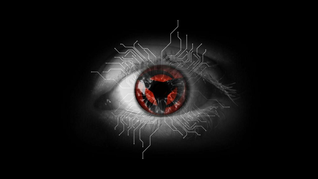 Mesmerizing Sharingan: Dynamic Wheel Eye in HD - Dark & Refined Black and Red Wallpaper