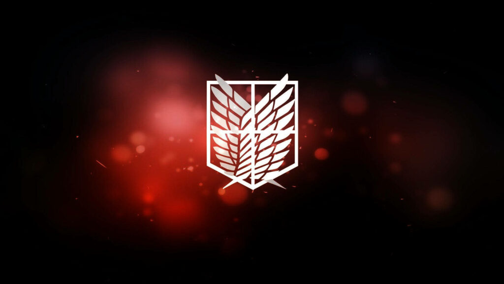 Crimson Abyss: Attack On Titan Logo Engulfed in Darkness and Blood Wallpaper