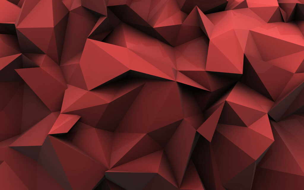 Crimson Illusions: A Mesmerizing Arrangement of Platonic Solids in Abstract Art Wallpaper