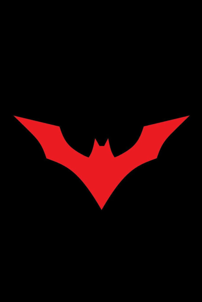 Crimson Batman Emblem: Enigmatic Dark Background for Sleek iPhone Wallpaper