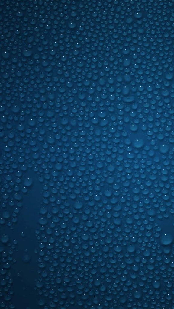 Crisp blue macro water droplets on deep navy background iPhone wallpaper background design