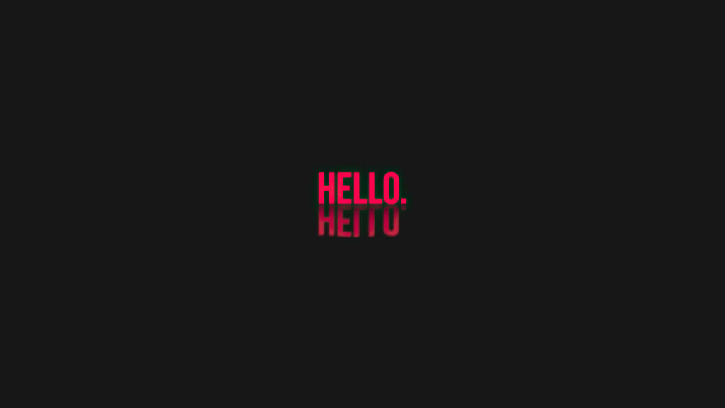 Bold and Striking: A Vibrant Red hello Stands Out against a Sleek Black Canvas- Typography Masterpiece Wallpaper