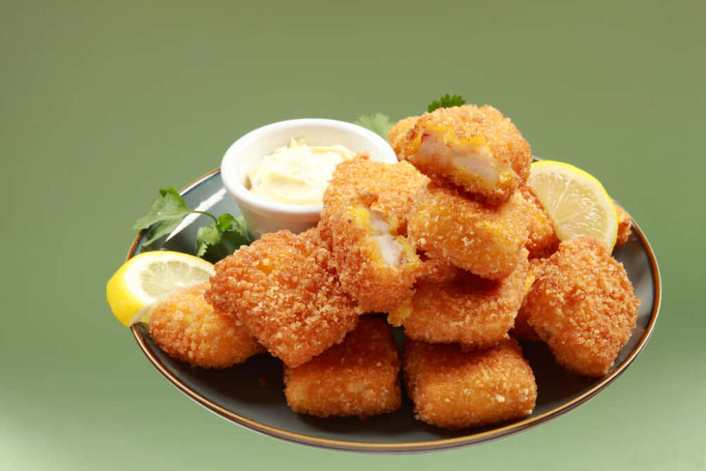 Crispy Chicken Nuggets with Lemon & Herbs - Soft Green Wallpaper