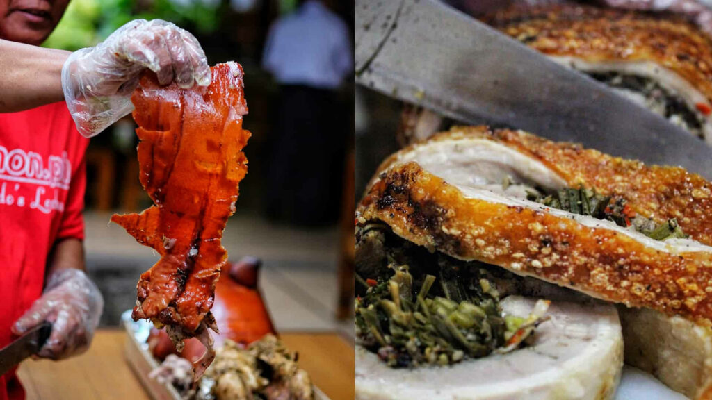 Golden Crispy Lechon Skin: A Flavorful Filipino Culinary Wallpaper