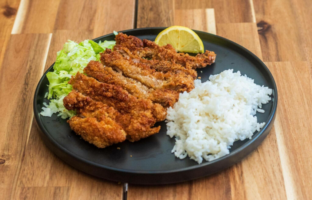 Crispy Tonkatsu with Rice & Cabbage: Delicious Wallpaper Background