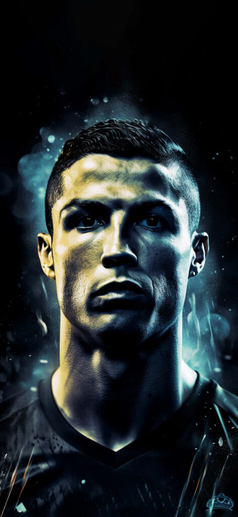 Cristiano Ronaldo Dynamic Portrait Wallpaper with Dramatic Effects