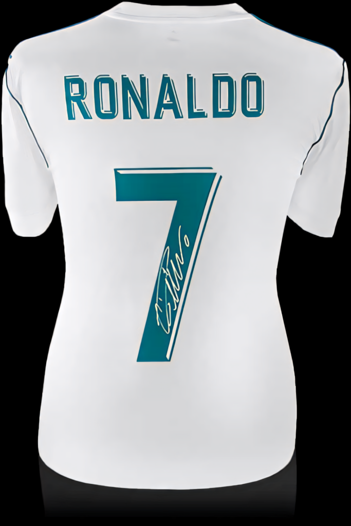 Cristiano Ronaldo Number 7 Jersey Wallpaper with Signature Design