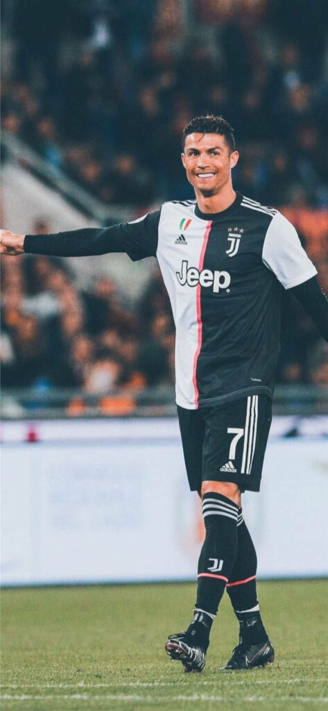 Energetic Cristiano Ronaldo Juventus Wallpaper for iPhone Fans