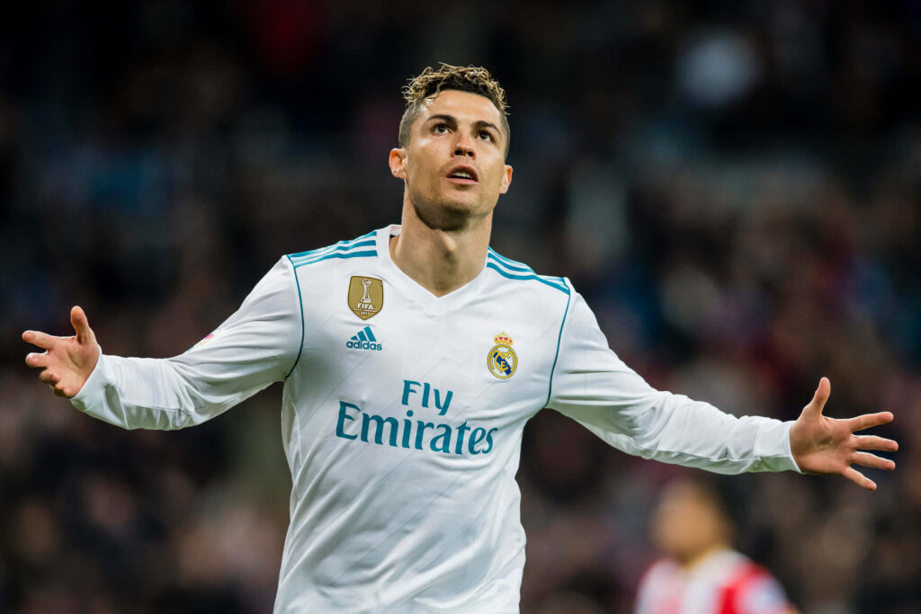 Cristiano Ronaldo Real Madrid Wallpaper: Iconic Celebration Moment
