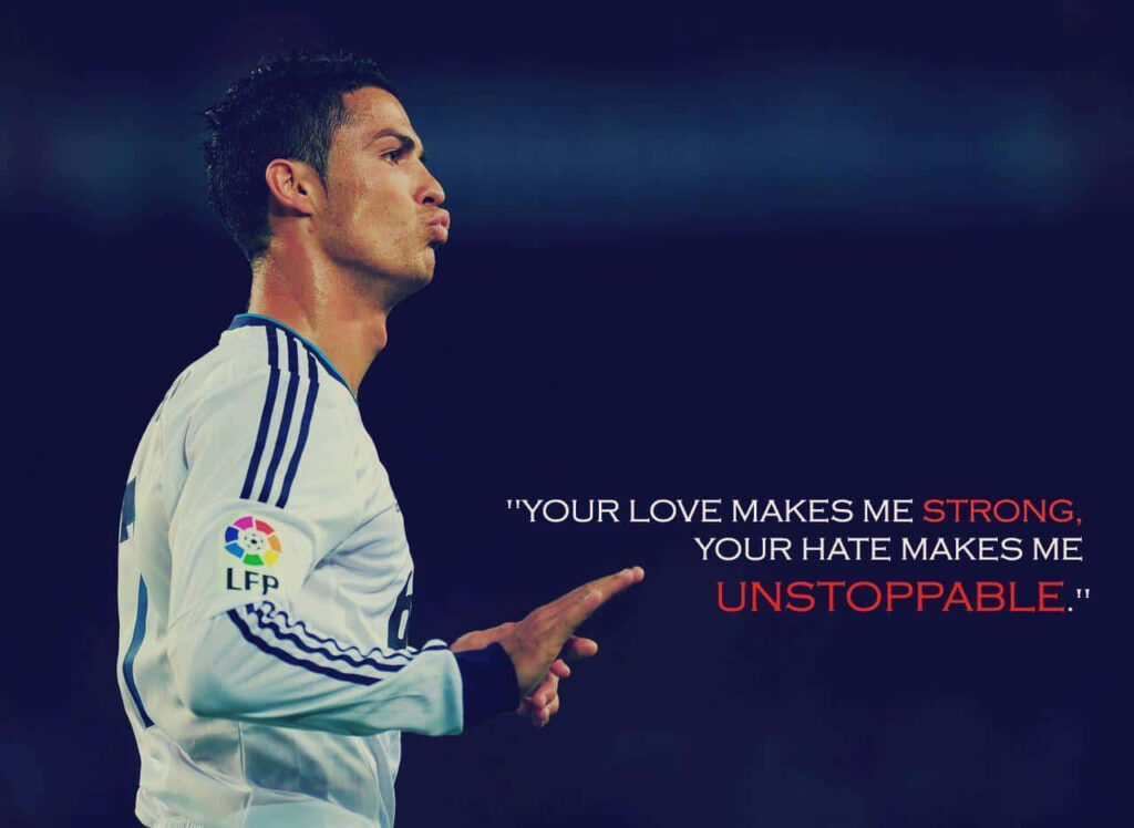 Ronaldo Wallpaper: Unstoppable Quote & Iconic Football Jersey Design