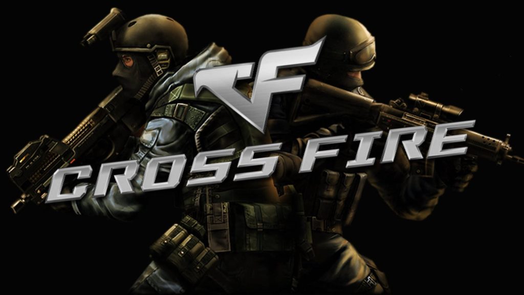 Crossfire logo wallpaper with two elite soldiers in tactical gear on dark background digital art
