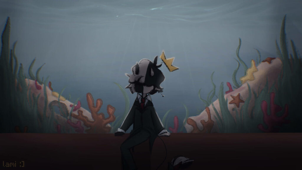Ranboo, the Adorable King of the Aquarium, Wearing his Iconic Black Coat! Wallpaper
