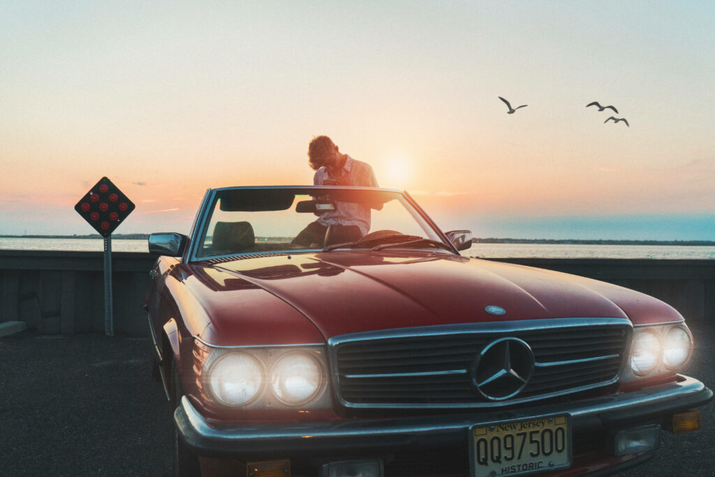 Unleashing Elegance: HD Mercedes Convertible Shining in Timeless Red – Captivating Background Picture Wallpaper