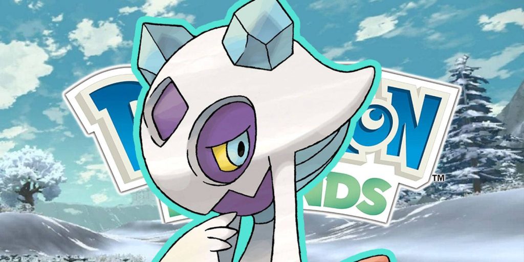 Icy Cryogonal Pokémon in snowy landscape vibrant digital illustration wallpaper background