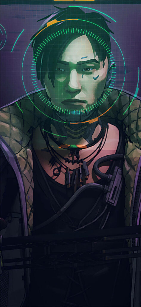 Crypto Apex Legends Mobile character wallpaper digital tech style futuristic background