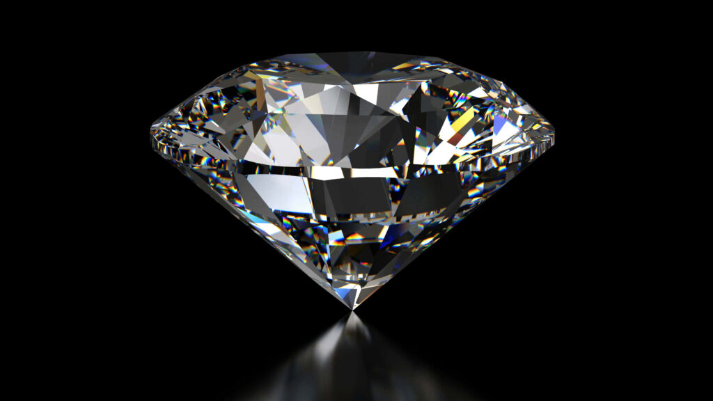 Radiant Reflections: A Clear and Bright Diamond Cut on a Polished Surface Wallpaper