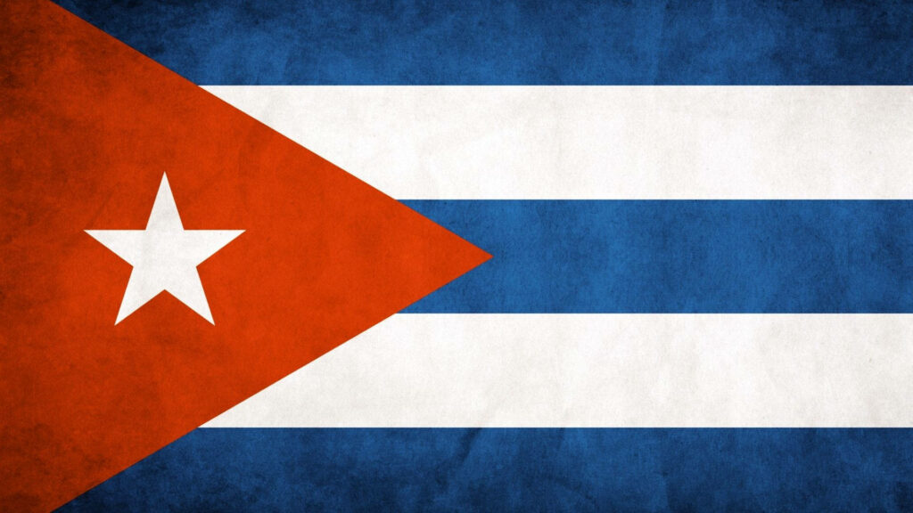 Cuba Flag Wallpaper: Iconic Blue & White Stripes with Red Triangle